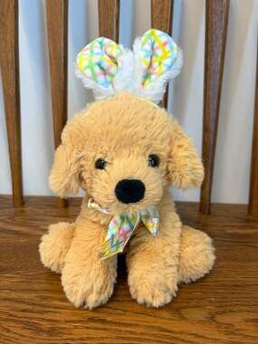 HugFun Easter Puppy Dog Plush Toy with Bunny Ears